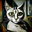 Placeholder: portrait of a cat by picasso