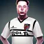 Placeholder: Elon Musk in a referee jersey officiating for a soccer match at Wembley Stadium