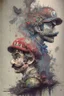 Placeholder: Mario Bros by Carne Griffiths and Alex Ross and Leonardo DaVinci