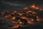 Placeholder: burning village at night