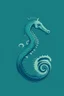 Placeholder: minimalist logo featuring seahorses in a katamaran in gothic style and blue-green hues.