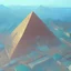 Placeholder: a giza pyramid inking comic art bird-eye view