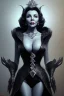 Placeholder: Joan Collins as evil queen in black leather, leather, busty, cleavage, angry, stern look. character design by cory loftis, fenghua zhong, ryohei hase, ismail inceoglu and ruan jia. unreal engine 5, artistic lighting, highly detailed, photorealistic, fantasy