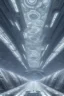 Placeholder: an idea is created of a bridge which has white clouds, in the style of futuristic digital art, grid formations, hall of mirrors, black and gray, photorealistic fantasies, multilayered dimensions, frontal perspective