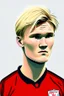 Placeholder: Martin Odegaard Norwegian football player ,cartoon 2d