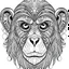 Placeholder: Monkey, front view, mandala, minimal lines, cartoon, white back ground color, real style, realistic, minimalistic, minimal black line art, line art, crisp line art, unique coloring sheet, outlined, outline, crisp, crisp line edges, illustration, thin lines, crisp clear lines, line art, clean line art, unique, 8k, amazing, masterpiece, no colors, no dark color, no black color, avoid thick black, minimalistic line edges, pure white back ground, image character full fit to page,