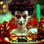 Placeholder: Ultra realistic odd monsters dining, vivid, ultra realistic, Egon Schiele, hypermaximalist figures, light, Italian 1970's odd movie, plastic, hilarious, Minicavio Quollati style, photography by Marlost Endgulp, ornate, 4k, photorealism