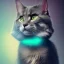 Placeholder: Cat, black, hyperrealism, masterpiece, expert, 8K, sharp focus, cinematic lighting, pink, green, blue