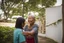 Placeholder: Filipino teenager greeting her grandmother