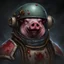 Placeholder: space pig marine portrait blood gore