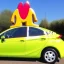 Placeholder: Goofy from Disney driving Prius, McDonald's