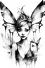 Placeholder: Watercolor black and white magic pixie