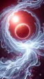 Placeholder: Resonant Flow that blossoms I am the planet of Light and matter, Background of deep dark red