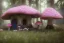 Placeholder: a cute flowering fairy house pink and blue in the forest, spring time, mushrooms, 8k, flickering light, centered, high-quality, fine-detail, digital art, detailed matte, volumetric lighting, illustration, 3D octane render