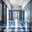 Placeholder: luxury hall ,tiled blue and gray large floor,