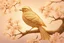 Placeholder: An image of a crystal bird covered in gold etching and diamonds, perched on a branch of cherry blossoms. The scene is illuminated by a soft, ethereal light, enhancing the intricate details and textures of the bird and the surroundings. The art style is detailed, realistic, and captures the magical essence of the scene, trending on ArtStation. The composition combines elements of classical elegance and modern fantasy, reminiscent of the masterful works elegant fantasy intricate high