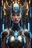 Placeholder: Gorgeous photography super model Russian as Cyborg Beautiful and sexy woman dressing Biomechanical Symmetry Facing front portrait of Horus, sci-fi armour, tech wear, glowing colors lights sci-fi, intricate, elegant, highly detailed, digital photograph