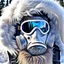 Placeholder: Yeti in an elastomeric respirator, Kananaskis Country