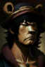 Placeholder: A portrait of Kuma, from One Piece anime; Caravaggio style