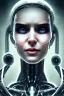 Placeholder: cyberpunk, head, smile women, portrai, face cry, black eyes, tron, cyborg, robot, cyborg, white hair, seven , perfekt, real, dream, hr giger