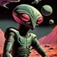 Placeholder: High quality grey Alien Art, frank Herbert, José Arias. Creature Concept Art. Spectrum Society chromatic aberration, retrofuturism, vintage sci-fi illustration, weird space alien print, surrealist french art, eerie, 70s sci-fi art, creepy cutout style , watercolors, pulp fiction art style