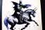 Placeholder: Batman is riding a unicorn Watercolour