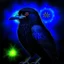 Placeholder: Mighty Raven with nature and runes and glowing eyes and swedish flag