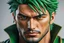 Placeholder: Zoro in 8k live action anime artstyle, one piece them, Young man, dynamic pose, intricate details, highly detailed, high details, detailed portrait, masterpiece,ultra detailed, ultra quality