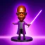 Placeholder: Hairless Samuel jackson purpleGlow jedi bobblehead with boots, bald