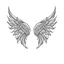 Placeholder: very simple line drawing of a heart with angel wings against a white background.