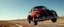 Placeholder: a high definition screen shot of a jet-fighter vw-beetle, retrofuturistic, phototrealism, in flight, one subject,