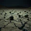 Placeholder: Photograph, illogical objects scattered over an arid surface, night, nothingness, spooky, close-up, in Yves Tanguy style, nightmare, highly hypermaximalist, ZBrush, details of the terrain very accentuated, 8k, deep 3d field, sharp, eerily mysterious, artistic photo, large format film, shot on Hasselblad, 33mm photography, mysterious, dark, rotten, macabre, streams of black liquid