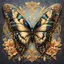 Placeholder: vivid colored swallowtail in gilded art style