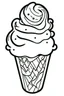 Placeholder: DRAW FOR COLORING OF ICE CREAM, CARTOON STYLE, LOW DETAILS, THICK LINES, NO SHADING, NO COLOR