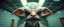 Placeholder: airbrush and pen outline, french art mustache , extreme close up on cheeky fluffy weasel goblin alien military prison guard news anchor elf family scumbag in the style of Escher and Giger and Fallout 4, pinhole cam, airbrush 3d rendering, on tv screen:A five-second cinematic single take in a clean industrial presentation hall.
