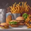 Placeholder: royal fast food, burger, fries, coffee, nuggets, salad, isolated, portrait, hyper detailed, cannon camera, intricate photo realistiv, photo 8k, UHD --q 2 --v 4 --s 1000 --upbeta