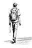 Placeholder: man walking without backpack - drawing