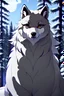 Placeholder: The handsome and perfect full body is on the spruce land, anime, a casual, gray-haired and lilac-eyed male character with wolf ears and a feline tail in the forest, 8K resolution, high quality, ultra graphics, and detailed with lines.