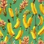 Placeholder: Banana Flowers, seamless pattern, pop surrealism, high resolution, oil on canvas