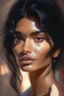 Placeholder: portrait Indian super model cute-fine-face, black hair, pretty face, realistic shaded Perfect face, fine details. realistic shaded lighting by Ilya Kuvshinov Giuseppe Dangelico Pino and Michael Garmash and Rob Rey, IAMAG premiere, WLOP matte print, cute freckles, masterpiece