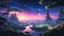 Placeholder: "Interconnected space islands, natural and technological, glowing organic strands, twilight space, dreamy, serene, magical. Style of Studio Ghibli, detailed, realistic, 8k."