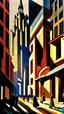 Placeholder: hustle and bustle in Berlin 1925; Bauhaus style, impasto, centered, ((excellent symmetry)), cinematic, dramatic, dynamic, ((great verticals)), ((great parallels)), excellent shadows, sharp shadows, (wild contrasts), (vivid bold colors)