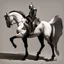 Placeholder: Knight riding a horse. Modern Art