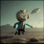 Placeholder: Mr. Peanut running away from alien spaceship, peanut shell