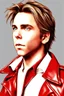 Placeholder: Fotorealistisch Jonathan Brandis in rotem Leder