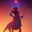 Placeholder: circus, tabaxi, female, fantasy, at dawn by atey ghailan, mystical colors, Golden hour, Lisa Frank fantasy