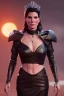 Placeholder: Sandra Bullock as evil queen in black leather gown, angry, busty, curvey, cleavage, unreal 5, octane render,cinema4d, dynamic lighting, dramatic lighting, 4k, redshift render, highly detailed, hyper realistic