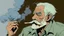 Placeholder: Old man smoking comic style