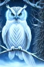 Placeholder: Beautiful snow owl in a magical forest with magical cosmic sky.