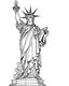 Placeholder: New york city Statue of Liberty coloring page, full body (((((white background))))), only use an outline., real style, line art, white color, clean line art, white background, Sketch style.